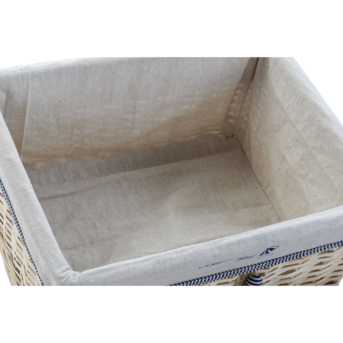 Basket set DKD Home Decor Spirals Mediterranean 48 x 38 x 13 cm